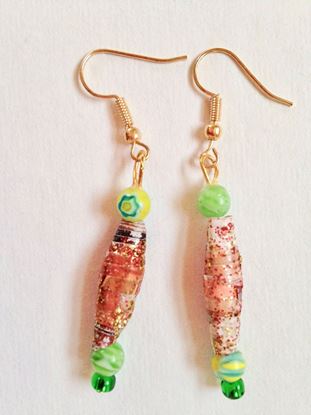 Picture of Earrings, rust & green