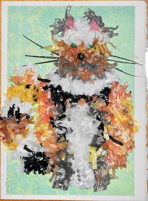 Picture of Note card, green recycled cat