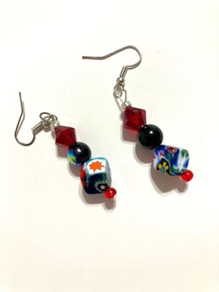 Picture of Earrings with square ceramic beads