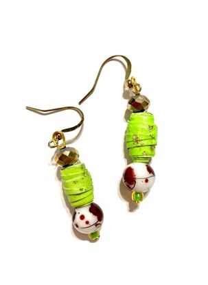 Picture of Earrings with bright green beads